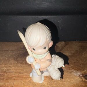 Precious Moments Porcelain Boy Figurine with Shells - Cream & Pastel